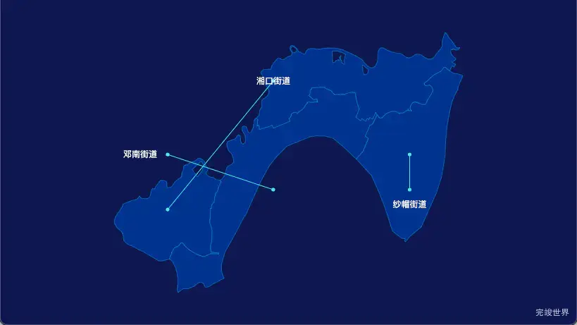 echarts 武汉市汉南区geoJson地图自定义引导线